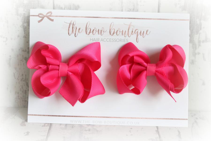 Ribbon pigtail bow clip sets | 28 Colours