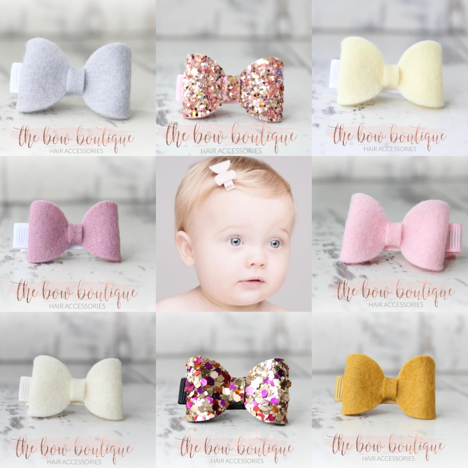 Mini bow clip | Surprise set of 10
