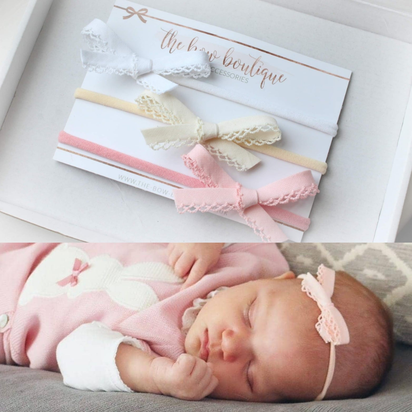 Hand tied dainty headband set