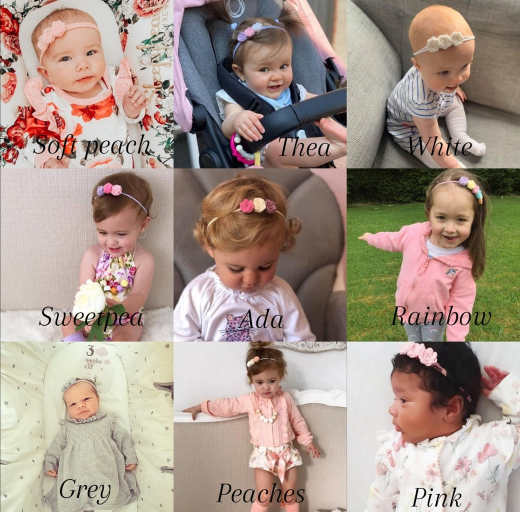 Mini felt flower headbands  | 19 Colours