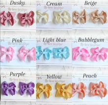 Load image into Gallery viewer, Ribbon pigtail bow clip sets (28 Colours)