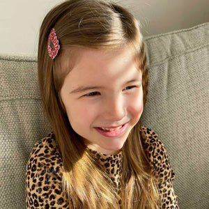 Glitter scalloped snappy clips - (25 Colours)