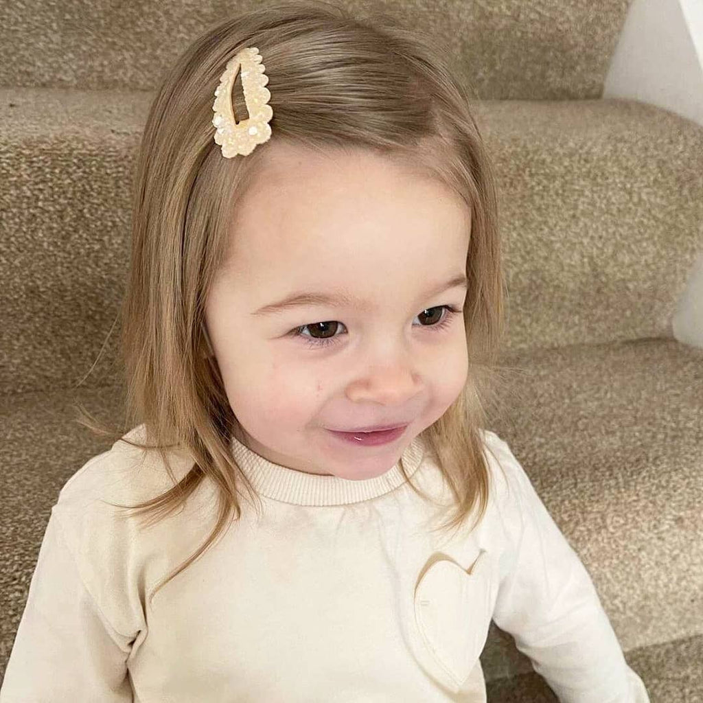 Glitter scalloped snappy clips | 20 Colours