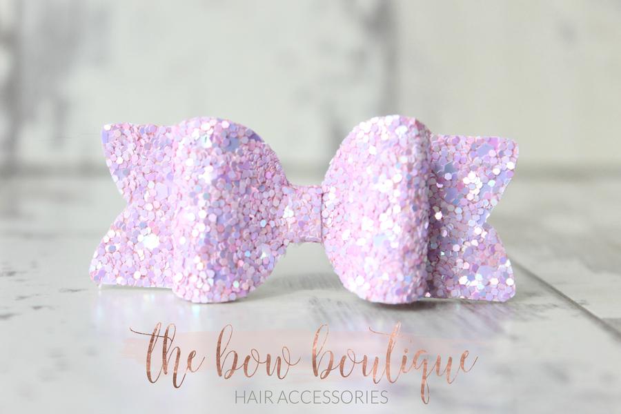 Small chunky glitter bows | 22 Colours | Clip or headband