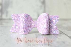 Small chunky glitter bows (25 Colours)