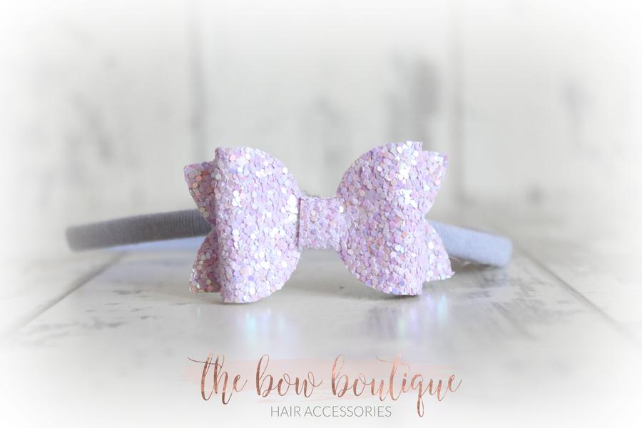 Mini deluxe glitter bows | 22 Colours | Clip, headband or bobble