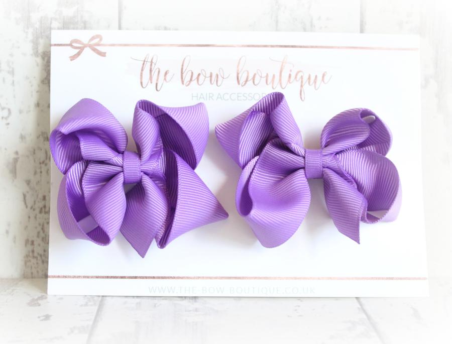 Ribbon pigtail bow clip sets | 28 Colours