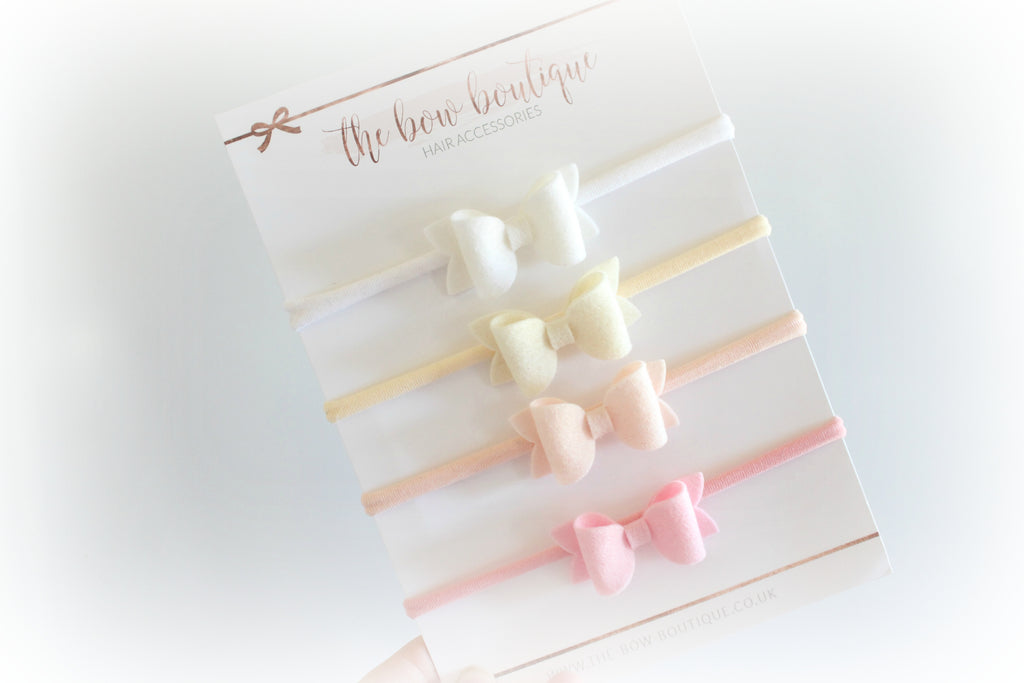 Mini deluxe felt nylon headband set