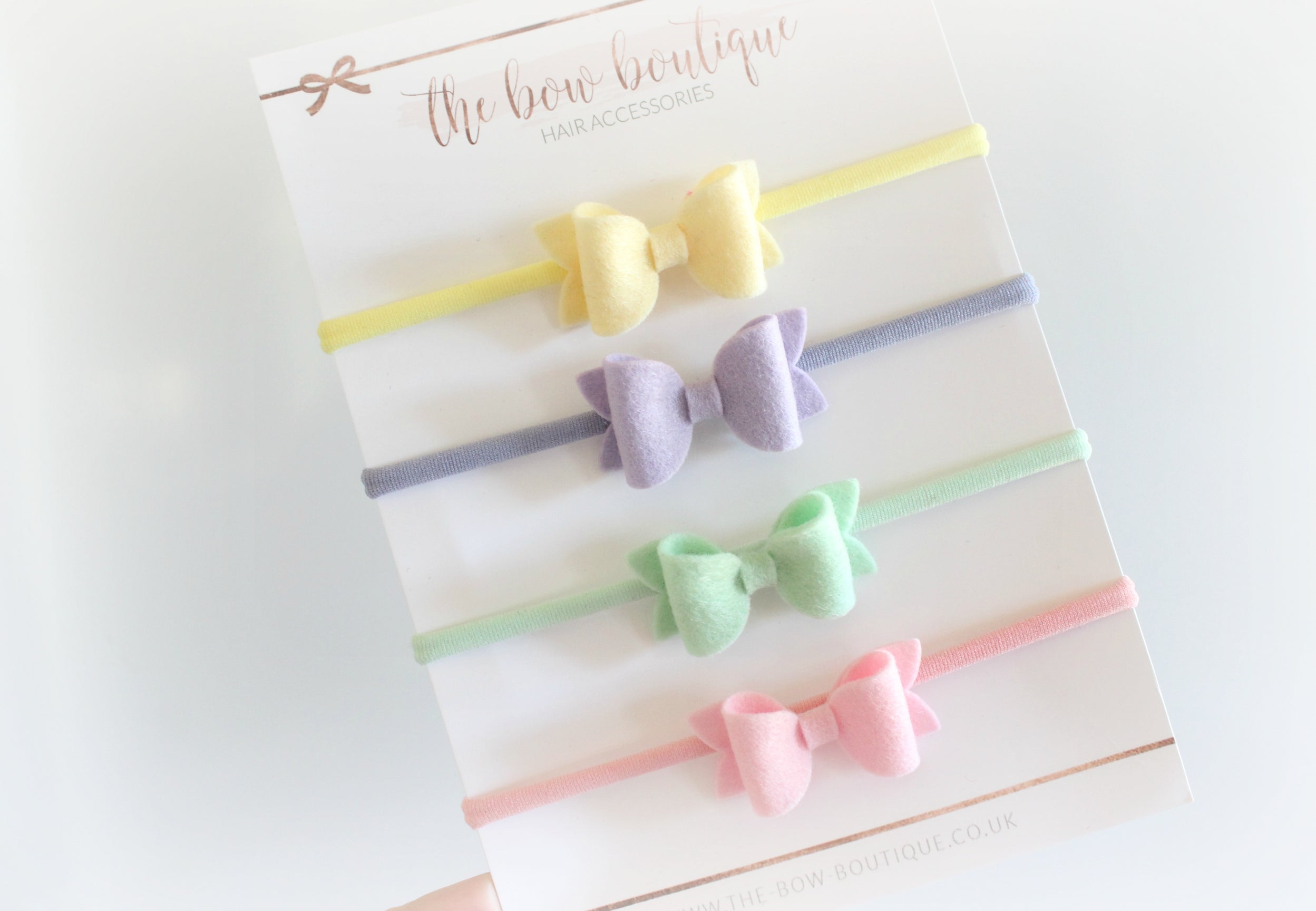 Mini deluxe felt nylon headband set