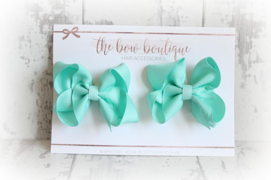 Ribbon pigtail bow clip sets | 28 Colours
