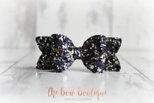 Load image into Gallery viewer, Small chunky glitter bows (25 Colours)