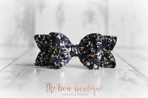 Small chunky glitter bows (25 Colours)