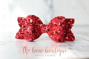 Small chunky glitter bows (25 Colours)