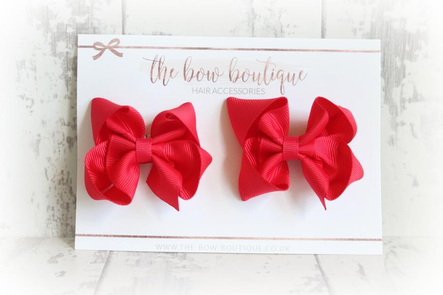 Ribbon pigtail bow clip sets | 28 Colours