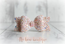 Load image into Gallery viewer, Small chunky glitter bows (25 Colours)