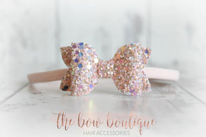 Mini deluxe glitter bows (25 Colours)