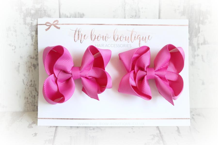 Ribbon pigtail bow clip sets | 28 Colours