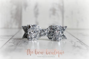 Silver small glitter bows