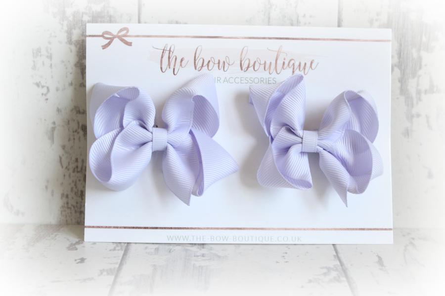 Ribbon pigtail bow clip sets | 28 Colours