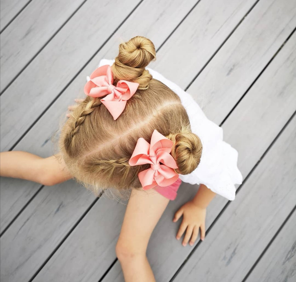 Ribbon pigtail bow clip sets | 28 Colours