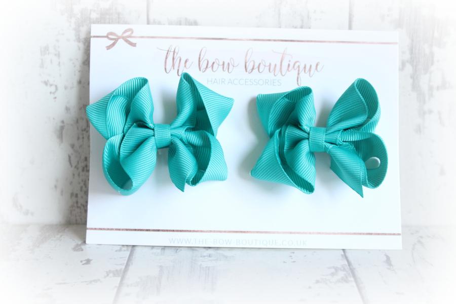 Ribbon pigtail bow clip sets | 28 Colours