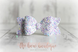 Small chunky glitter bows (25 Colours)