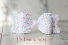 Load image into Gallery viewer, Small chunky glitter bows (25 Colours)