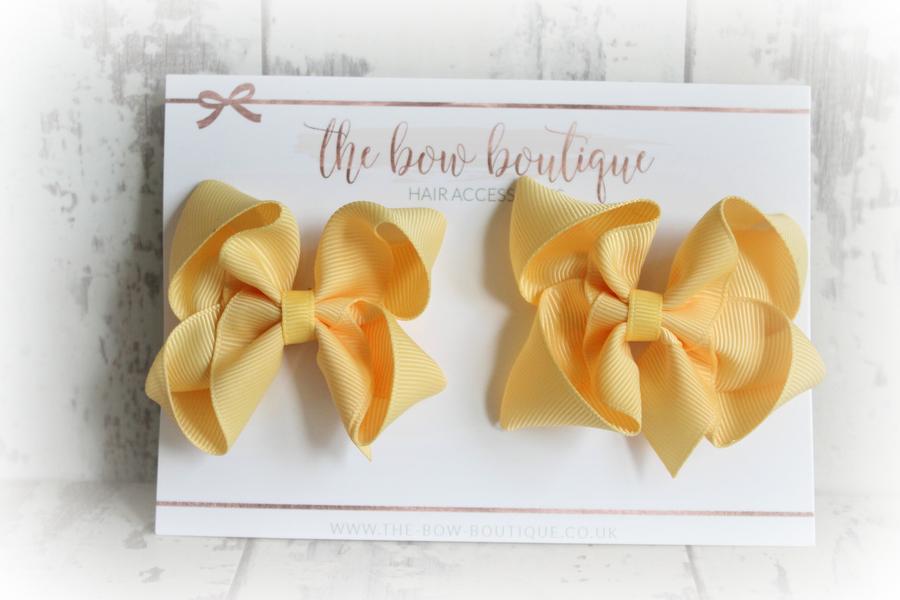 Ribbon pigtail bow clip sets | 28 Colours