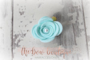 Large felt flower clips with pearl (26 Colours)