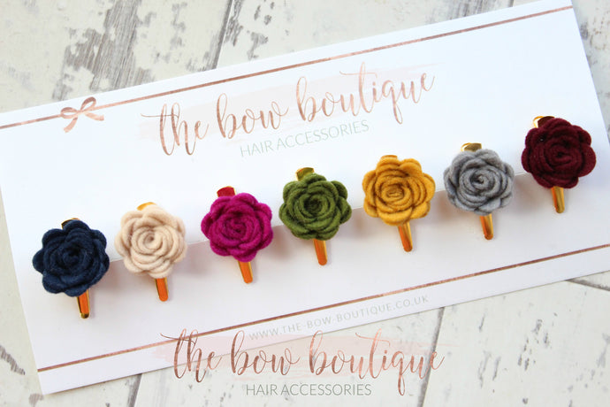 Autumn mini flower clip set