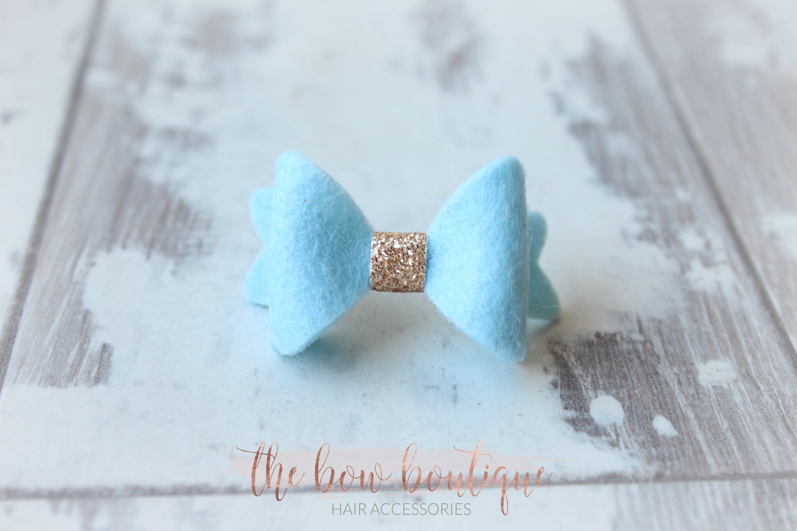Mini baby felt gold centre bows | 25 Colours | Clip or bobble