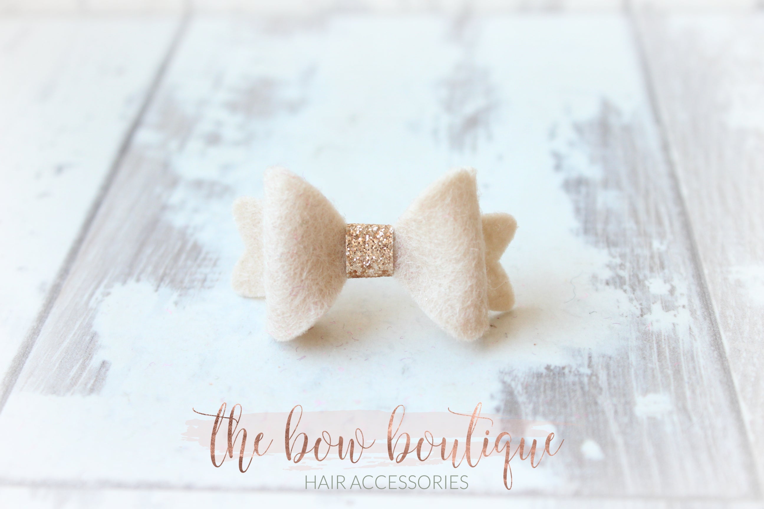 Mini baby felt gold centre bows | 25 Colours | Clip or bobble