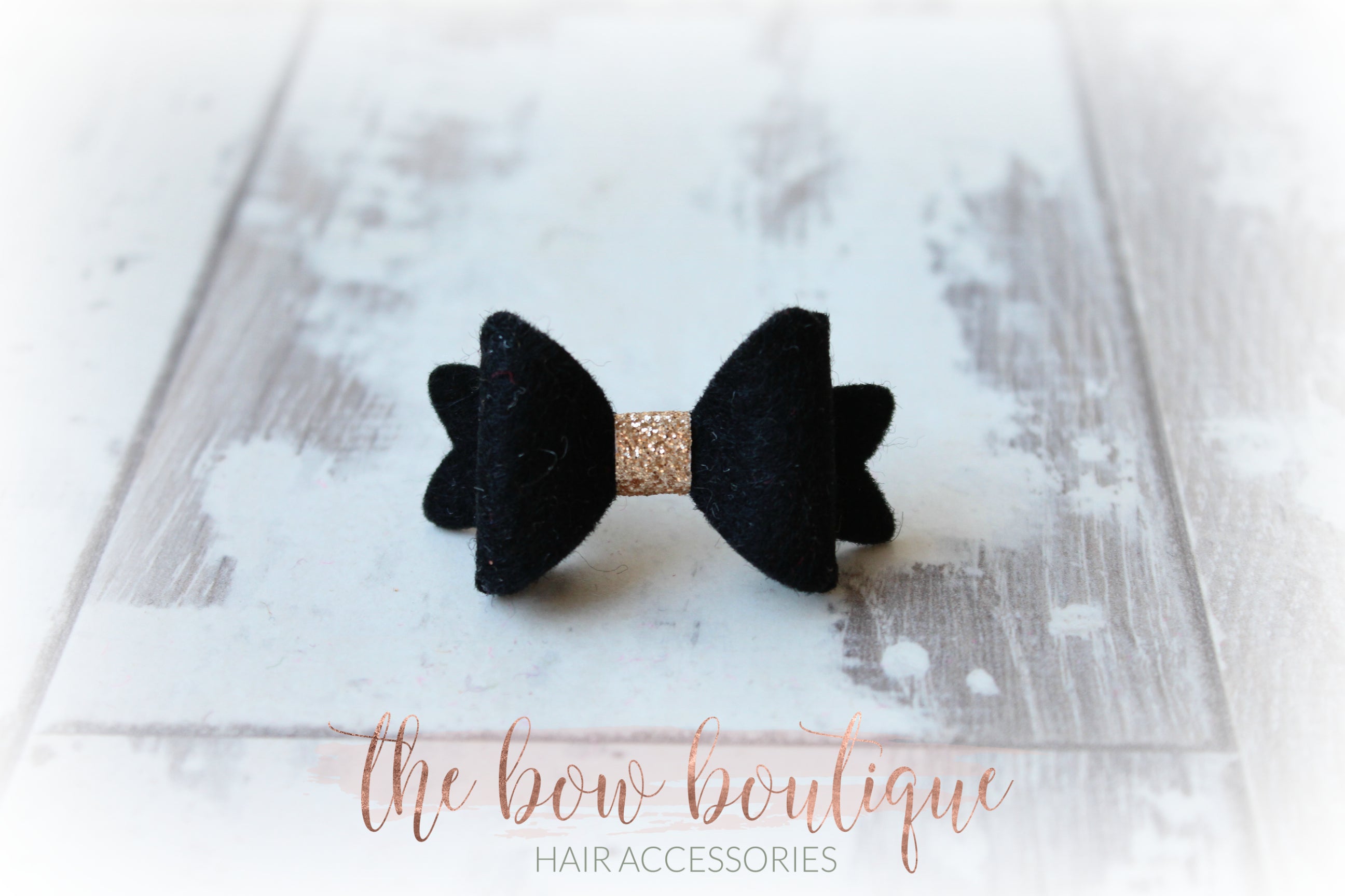 Mini baby felt gold centre bows | 25 Colours | Clip or bobble