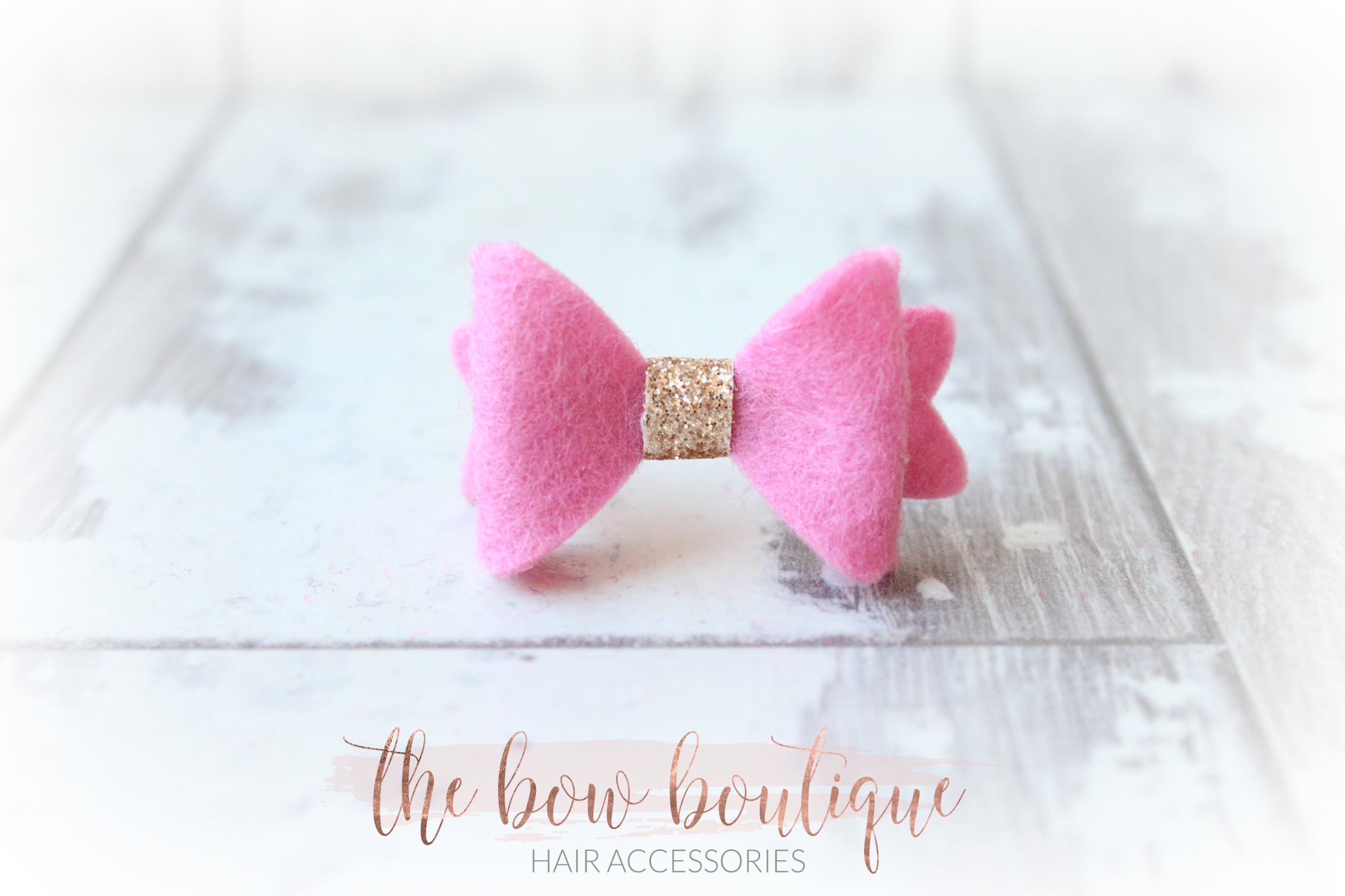 Mini baby felt gold centre bows | 25 Colours | Clip or bobble