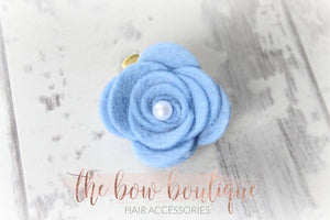 Large felt flower clips with pearl (26 Colours)