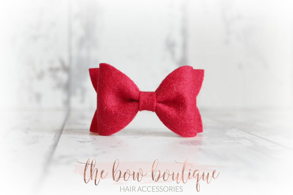 Small luxury felt bows | 25 Colours | Clip or headband