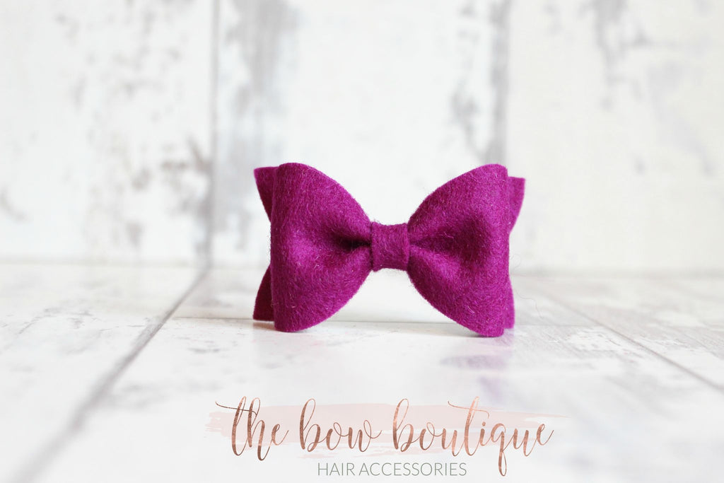 Small luxury felt bows | 25 Colours | Clip or headband