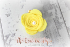 Large felt flower clips with pearl (26 Colours)