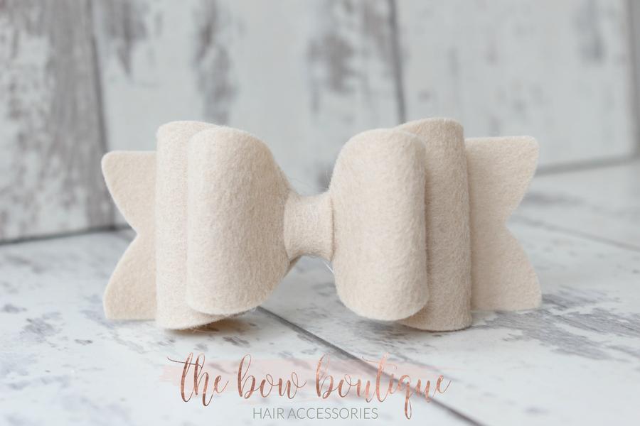 Chunky double felt bows | 23 Colours | Clip or headband