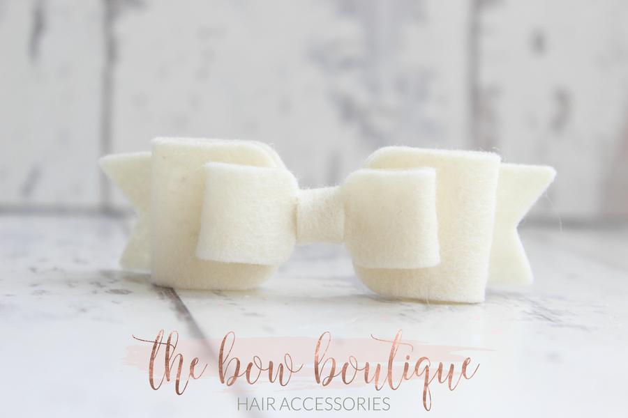 Double felt bows | 25 colours | Clip or headband
