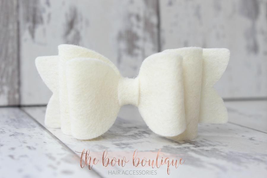 Chunky double felt bows | 23 Colours | Clip or headband