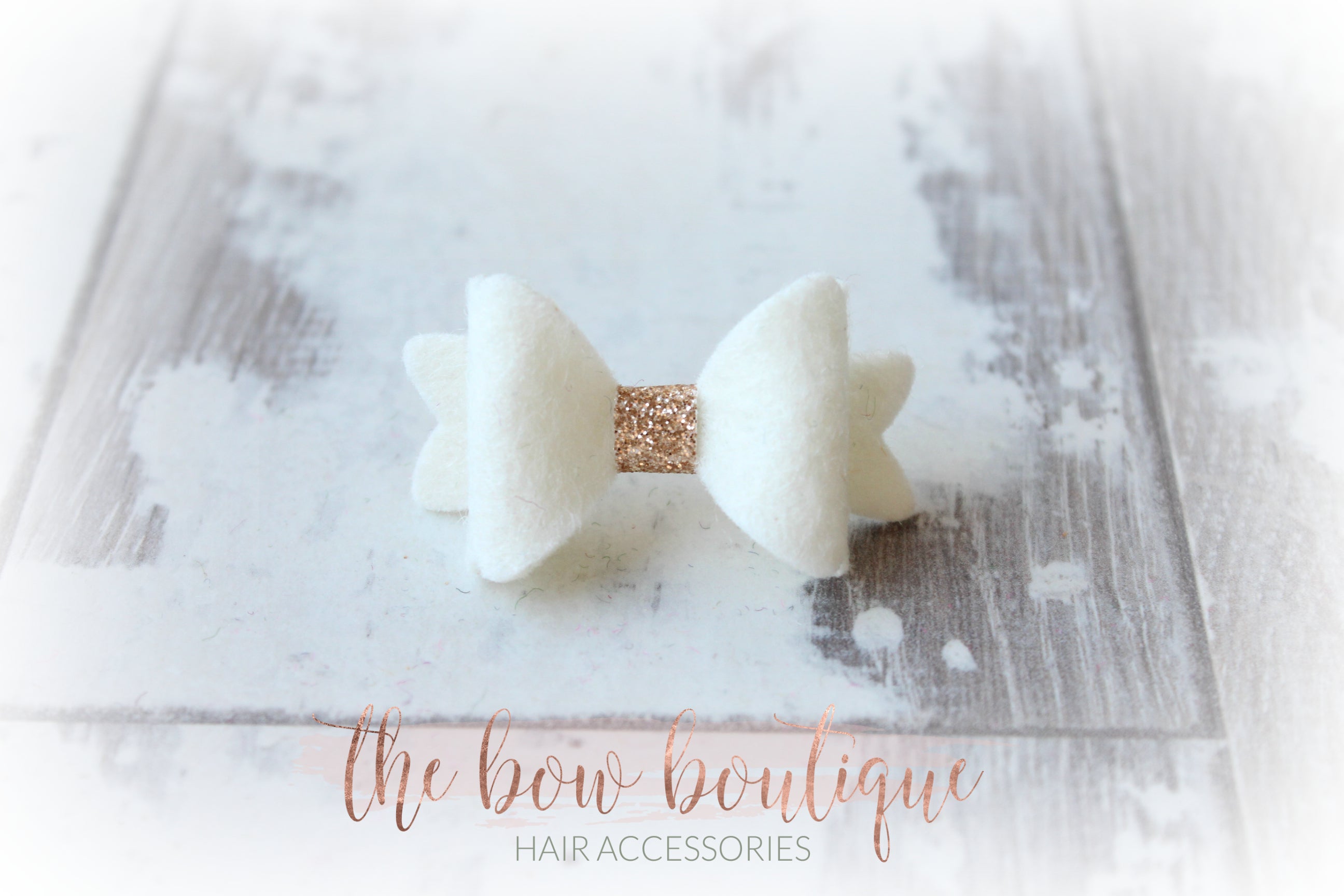 Mini baby felt gold centre bows | 25 Colours | Clip or bobble