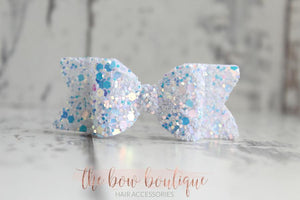 Small chunky glitter bows (25 Colours)