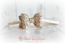 Load image into Gallery viewer, Mini deluxe glitter bows (25 Colours)