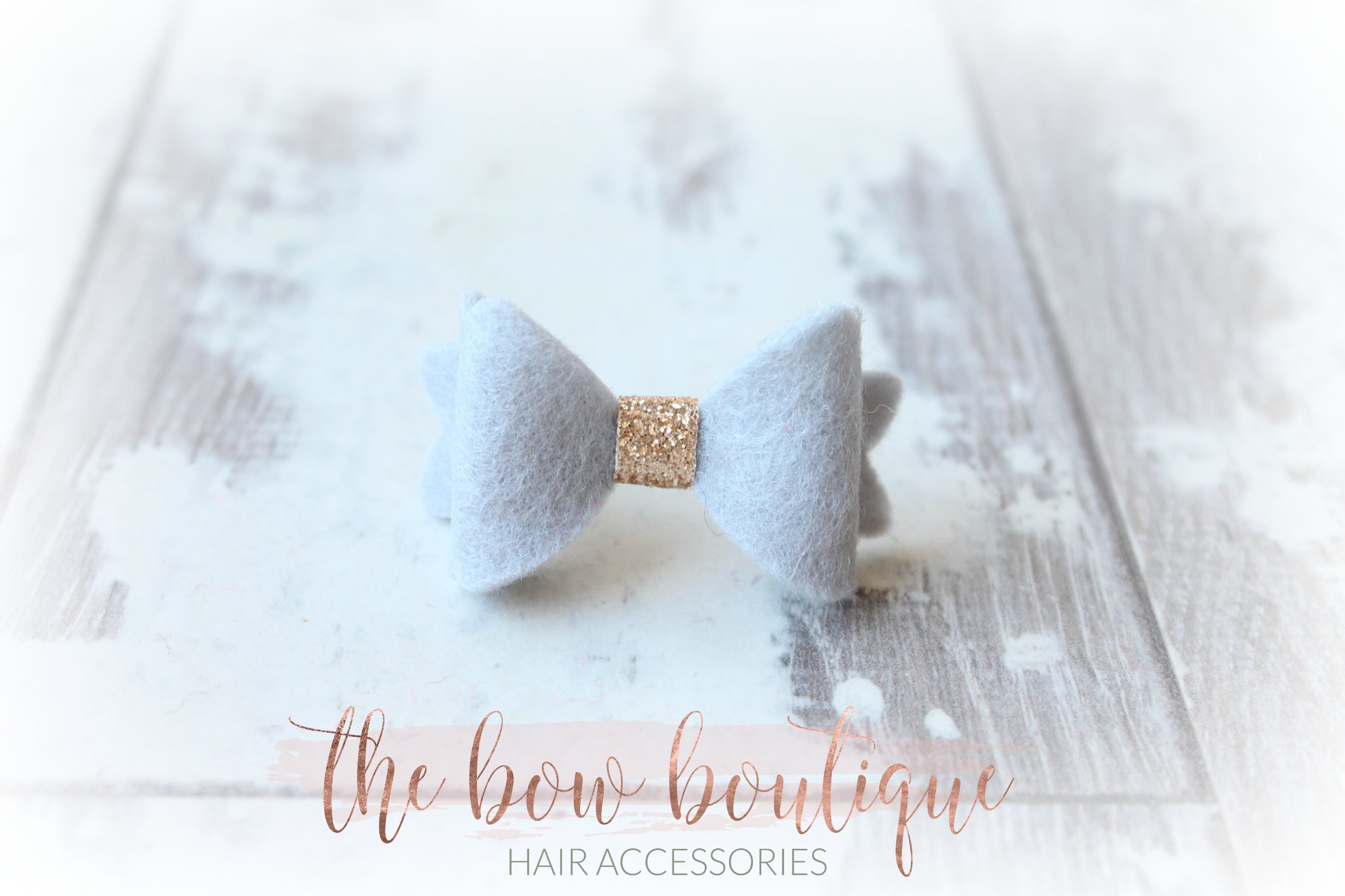 Mini baby felt gold centre bows | 25 Colours | Clip or bobble