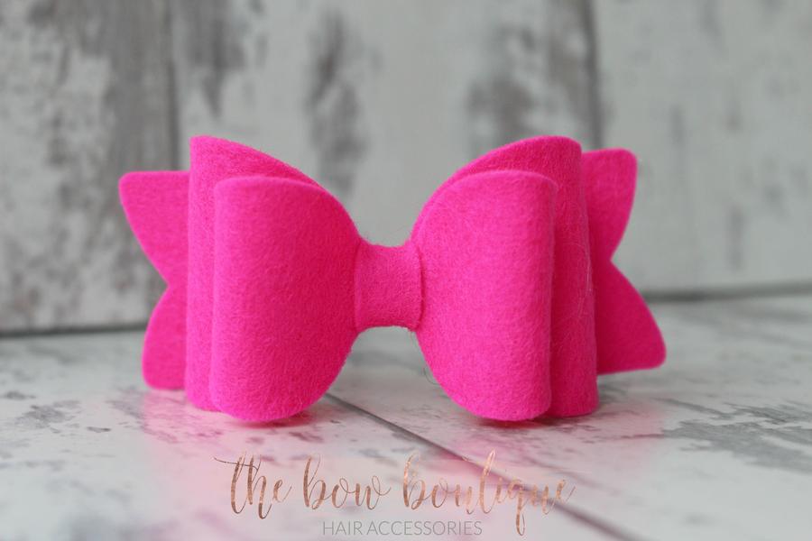 Chunky double felt bows | 23 Colours | Clip or headband