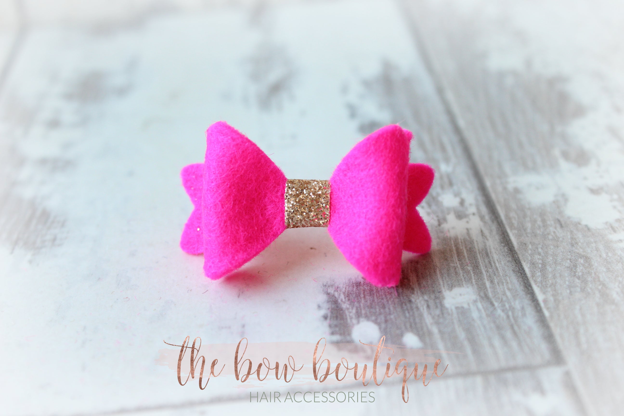 Mini baby felt gold centre bows | 25 Colours | Clip or bobble