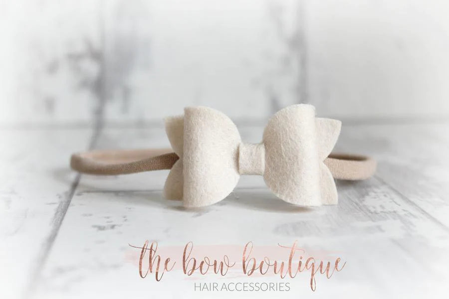 Mini deluxe felt bows | 25 Colours | Clip or headband