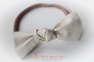 Linen knot bows - 10 Colours