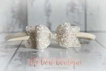 Load image into Gallery viewer, Small chunky glitter bows (25 Colours)